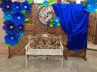 Decoración de quinceañera en azul (7)